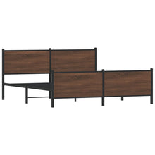 Bedframe zonder matras metaal bruin eikenkleur 193x203 cm