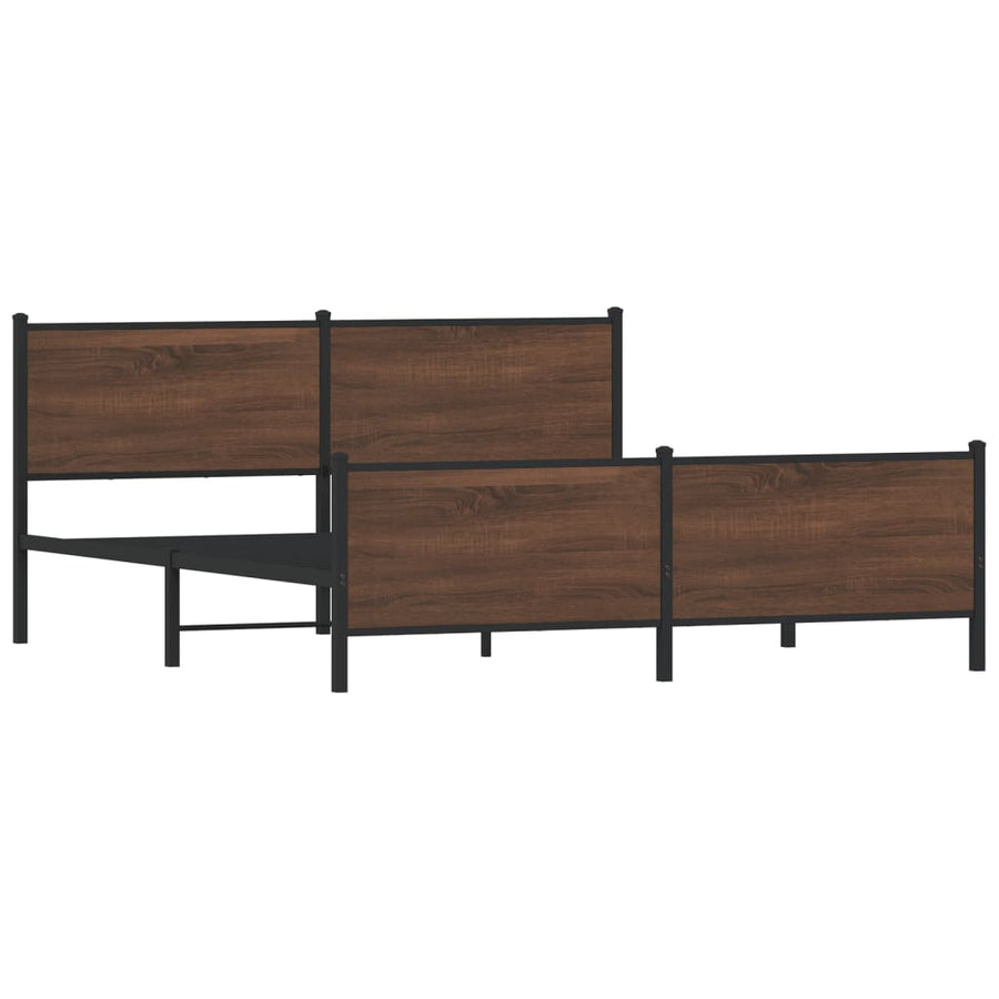 Bedframe zonder matras metaal bruin eikenkleur 193x203 cm