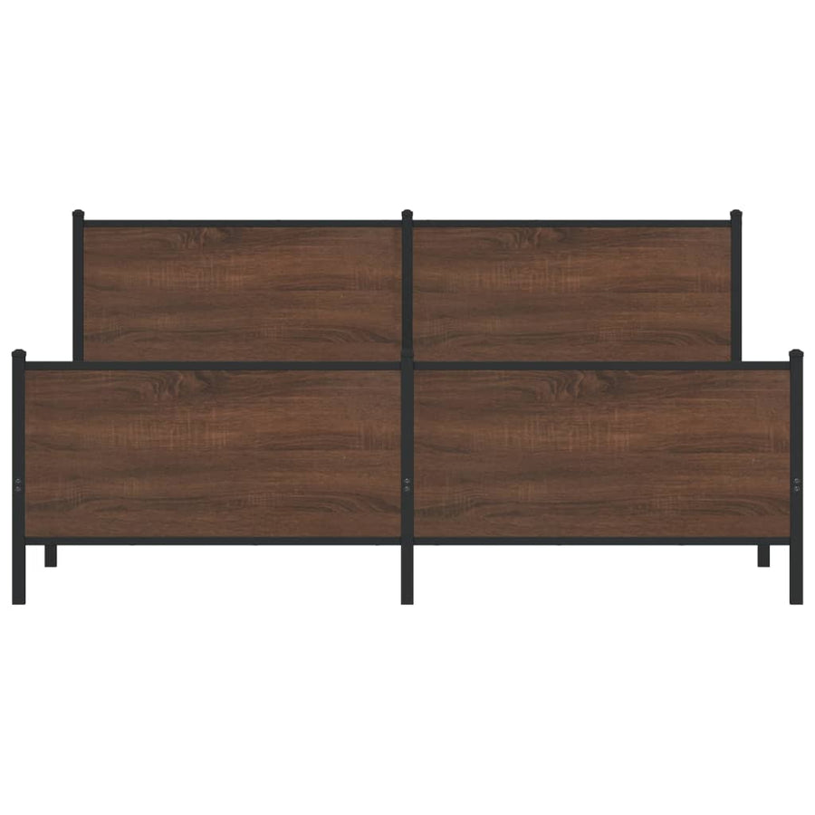 Bedframe zonder matras metaal bruin eikenkleur 193x203 cm
