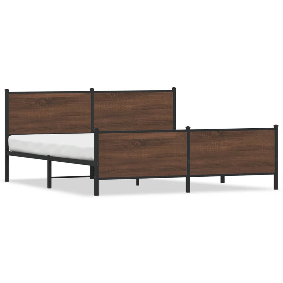 Bedframe zonder matras metaal bruin eikenkleur 193x203 cm