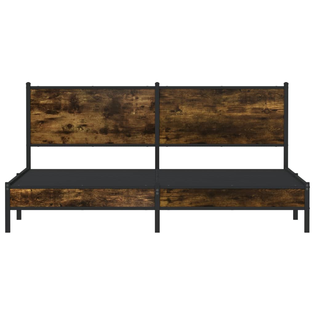 Bedframe zonder matras metaal gerookt eikenkleurig 180x200 cm