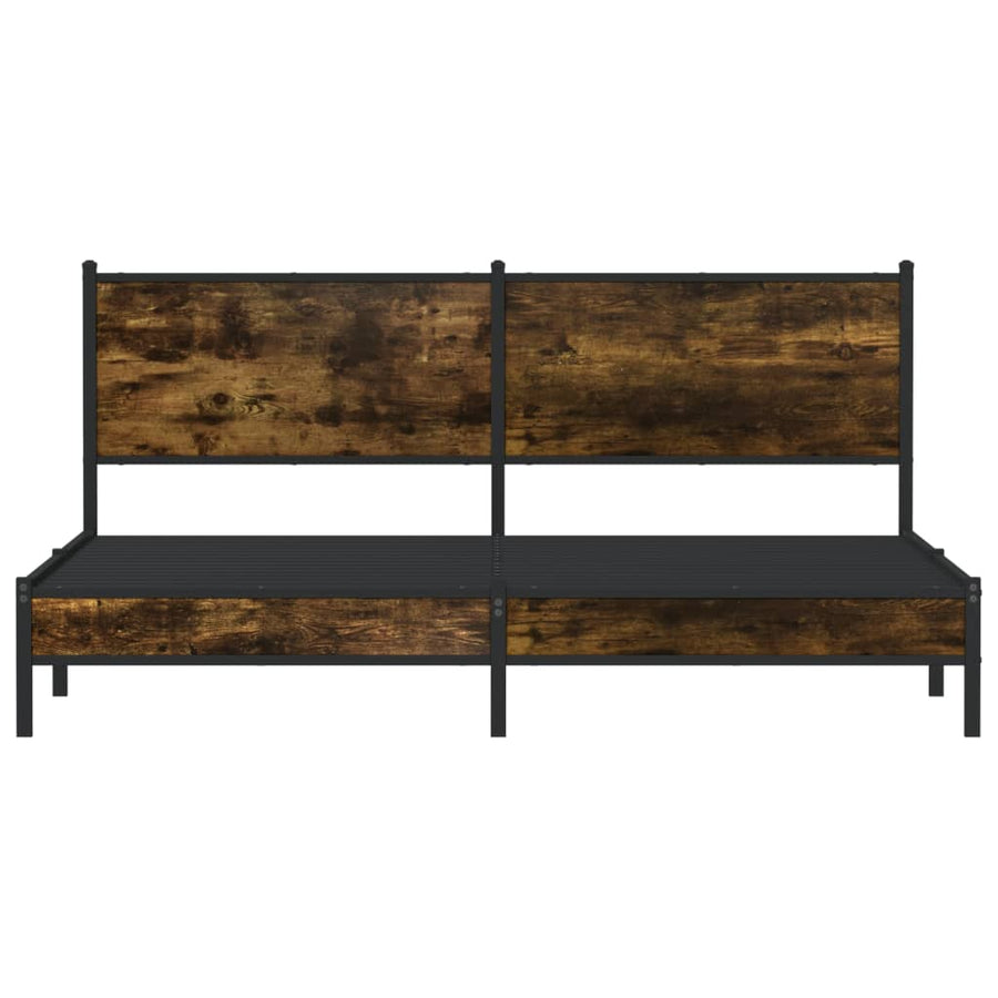 Bedframe zonder matras metaal gerookt eikenkleurig 180x200 cm