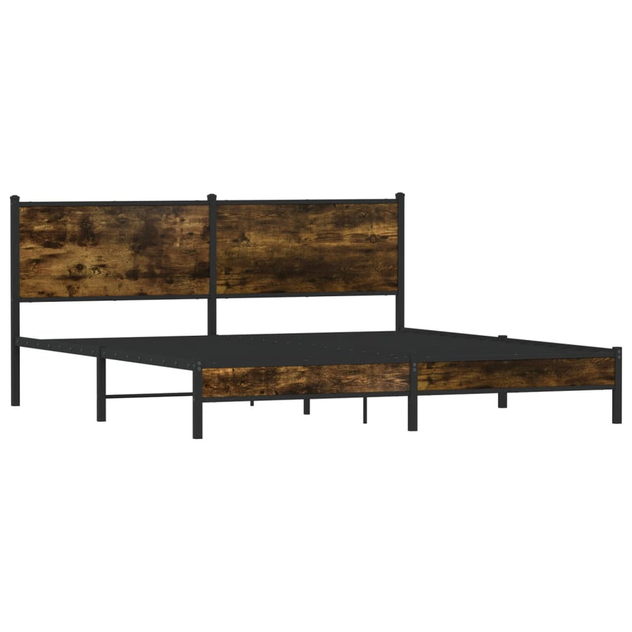 Bedframe zonder matras metaal gerookt eikenkleurig 183x213 cm