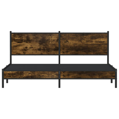 Bedframe zonder matras metaal gerookt eikenkleurig 183x213 cm