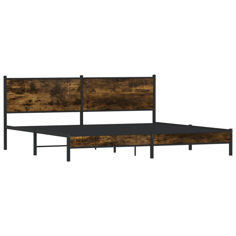 Bedframe zonder matras metaal gerookt eikenkleurig 200x200 cm