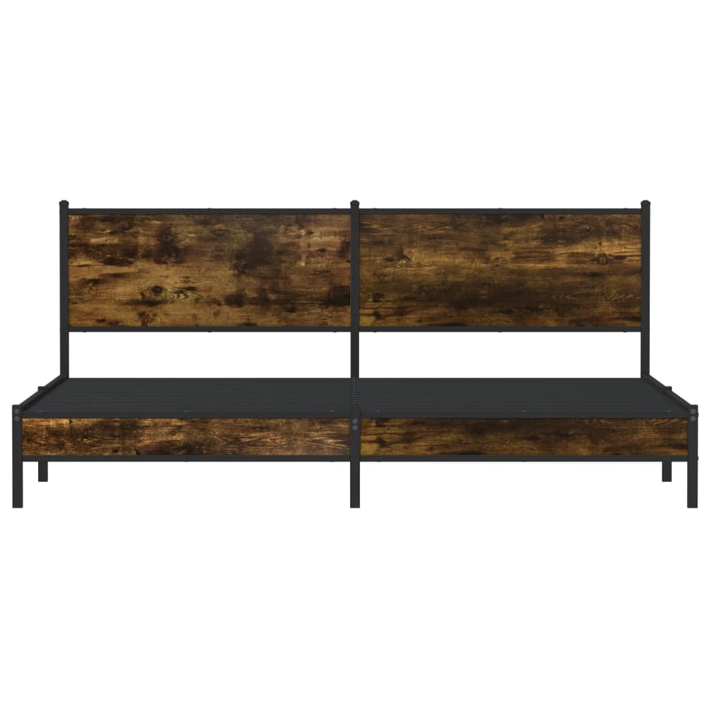 Bedframe zonder matras metaal gerookt eikenkleurig 200x200 cm