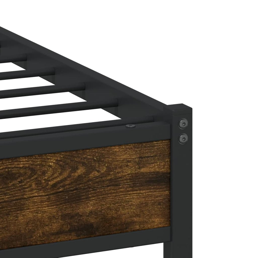 Bedframe zonder matras metaal gerookt eikenkleurig 200x200 cm