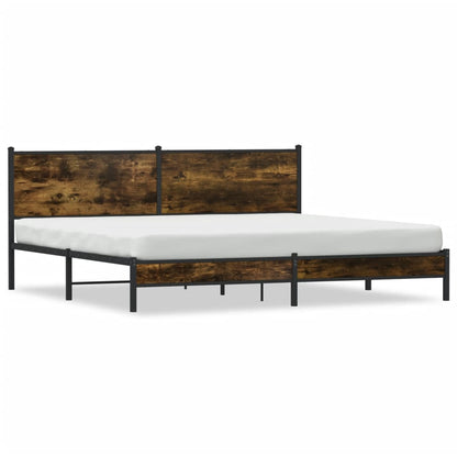 Bedframe zonder matras metaal gerookt eikenkleurig 200x200 cm