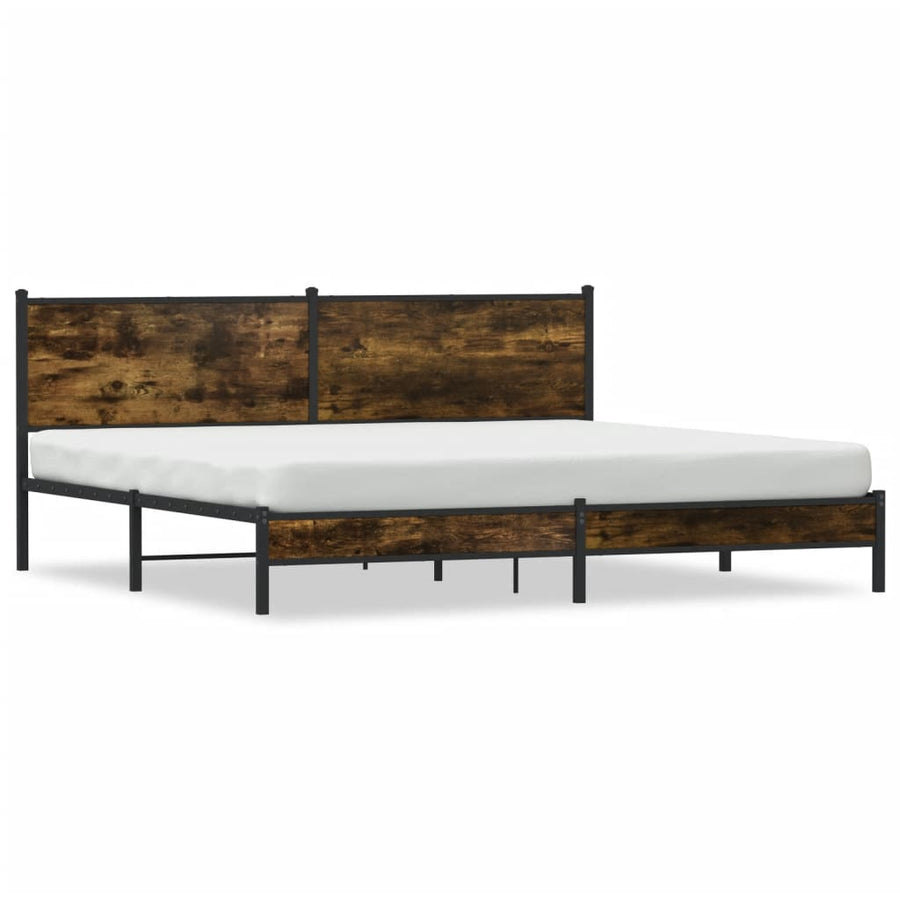 Bedframe zonder matras metaal gerookt eikenkleurig 200x200 cm