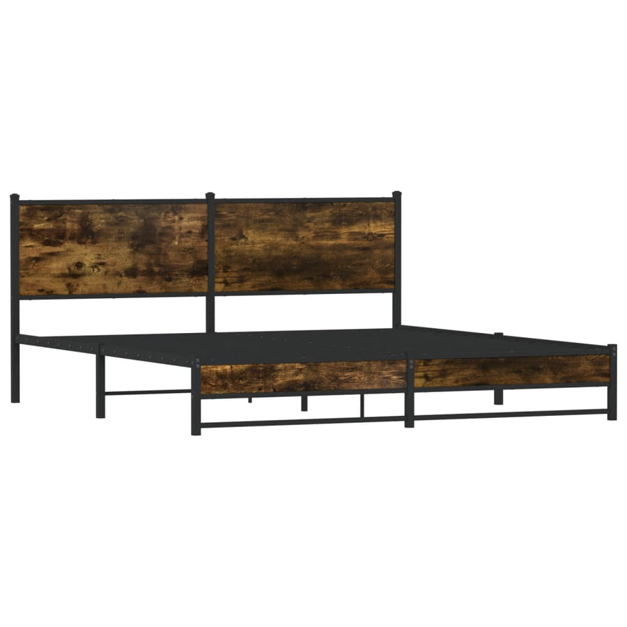 Bedframe zonder matras metaal gerookt eikenkleurig 180x200 cm