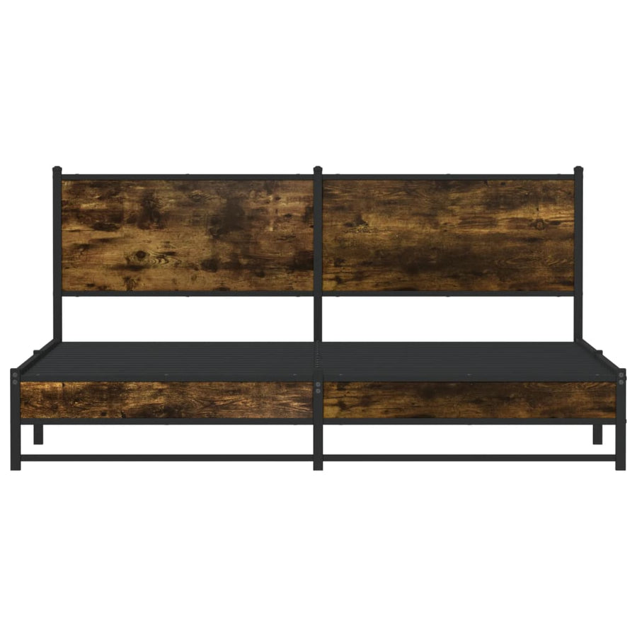 Bedframe zonder matras metaal gerookt eikenkleurig 180x200 cm