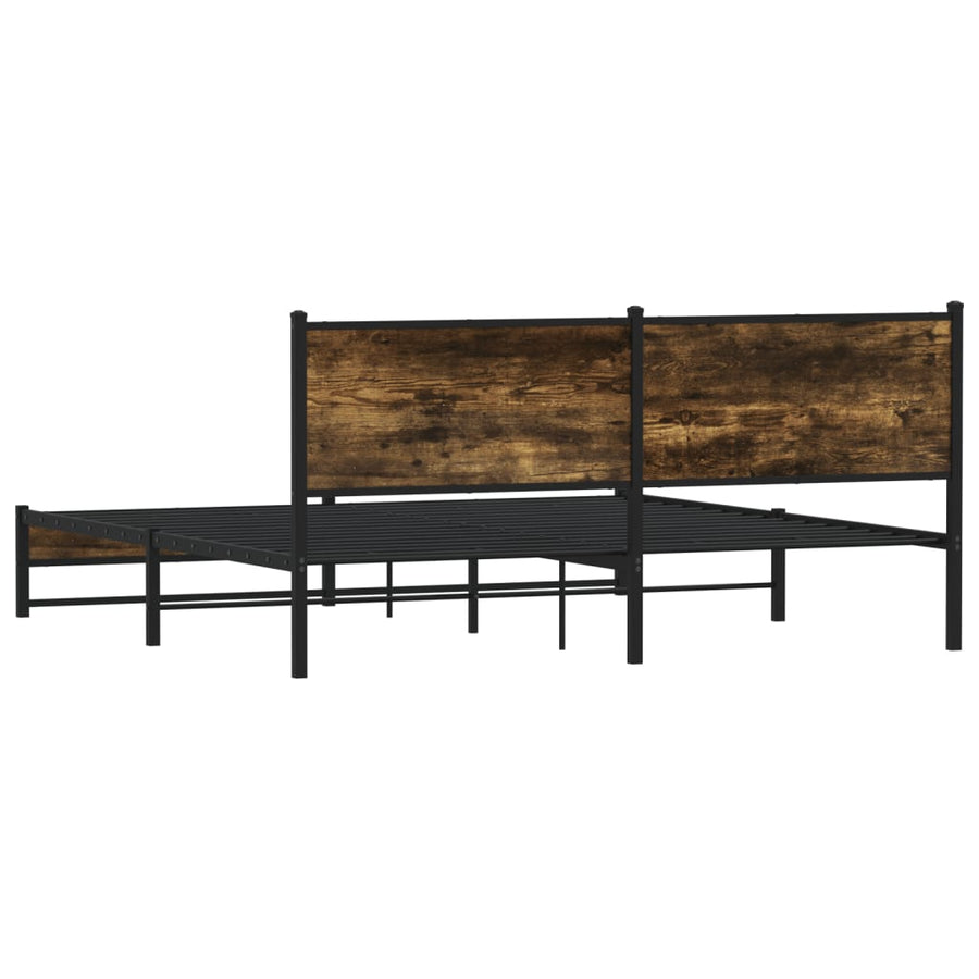 Bedframe zonder matras metaal gerookt eikenkleurig 180x200 cm