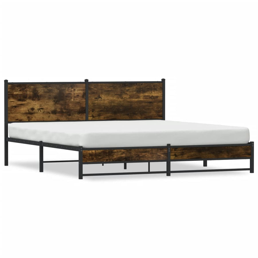 Bedframe zonder matras metaal gerookt eikenkleurig 180x200 cm