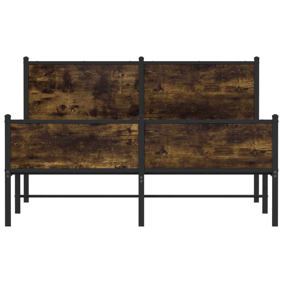 Bedframe zonder matras metaal gerookt eikenkleurig 150x200 cm