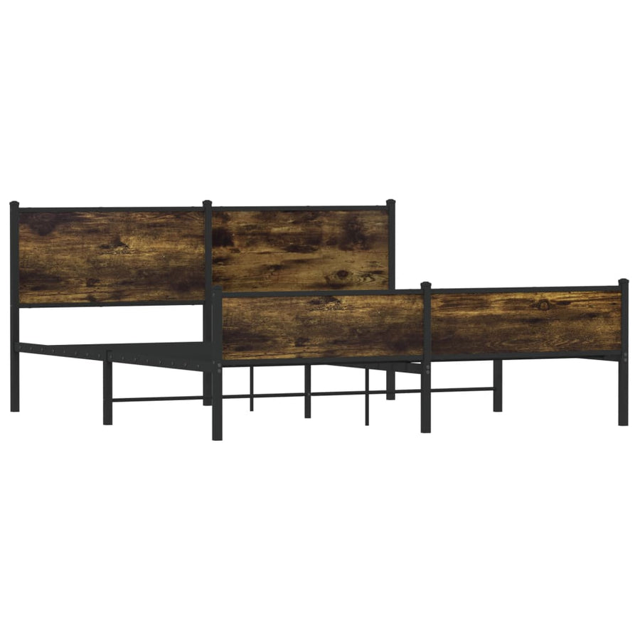 Bedframe zonder matras metaal gerookt eikenkleurig 160x200 cm