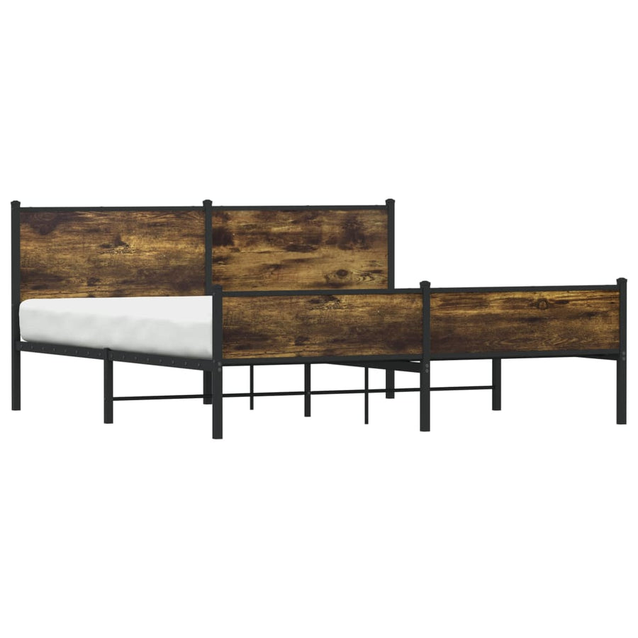Bedframe zonder matras metaal gerookt eikenkleurig 160x200 cm