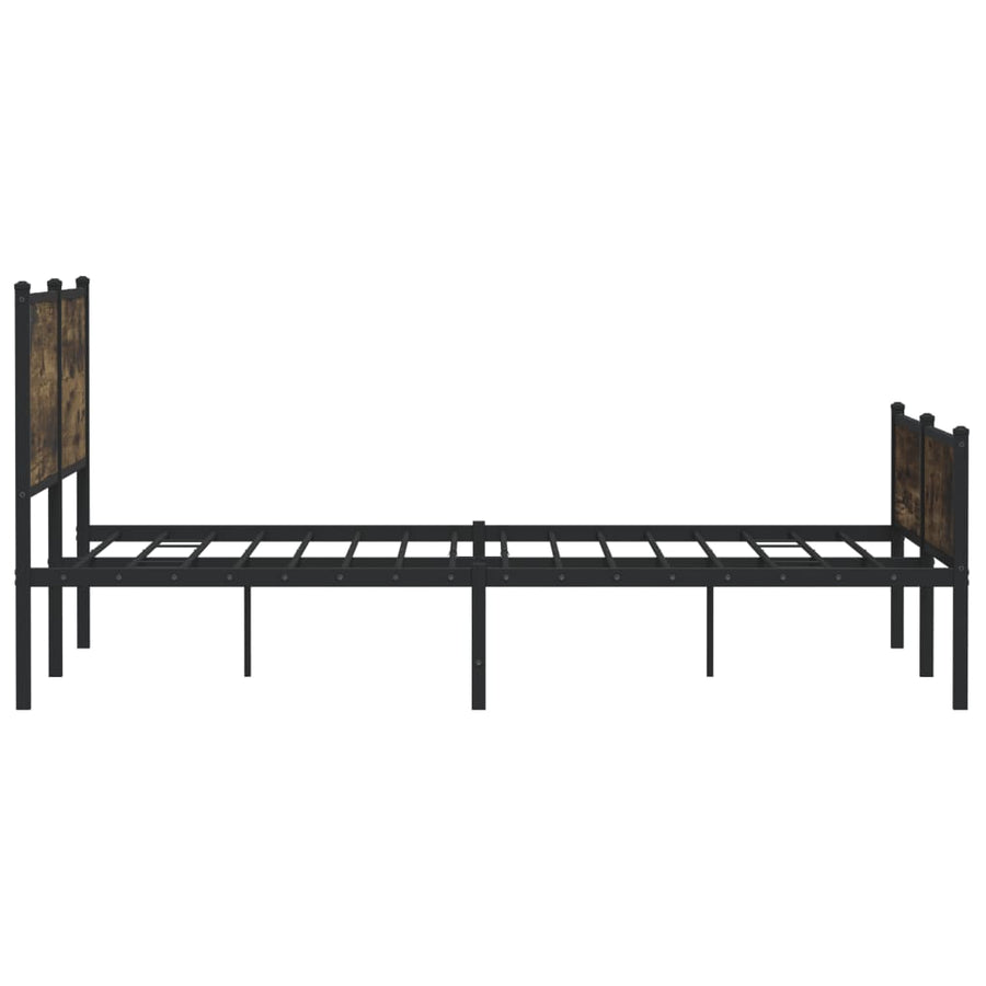 Bedframe zonder matras metaal gerookt eikenkleurig 160x200 cm