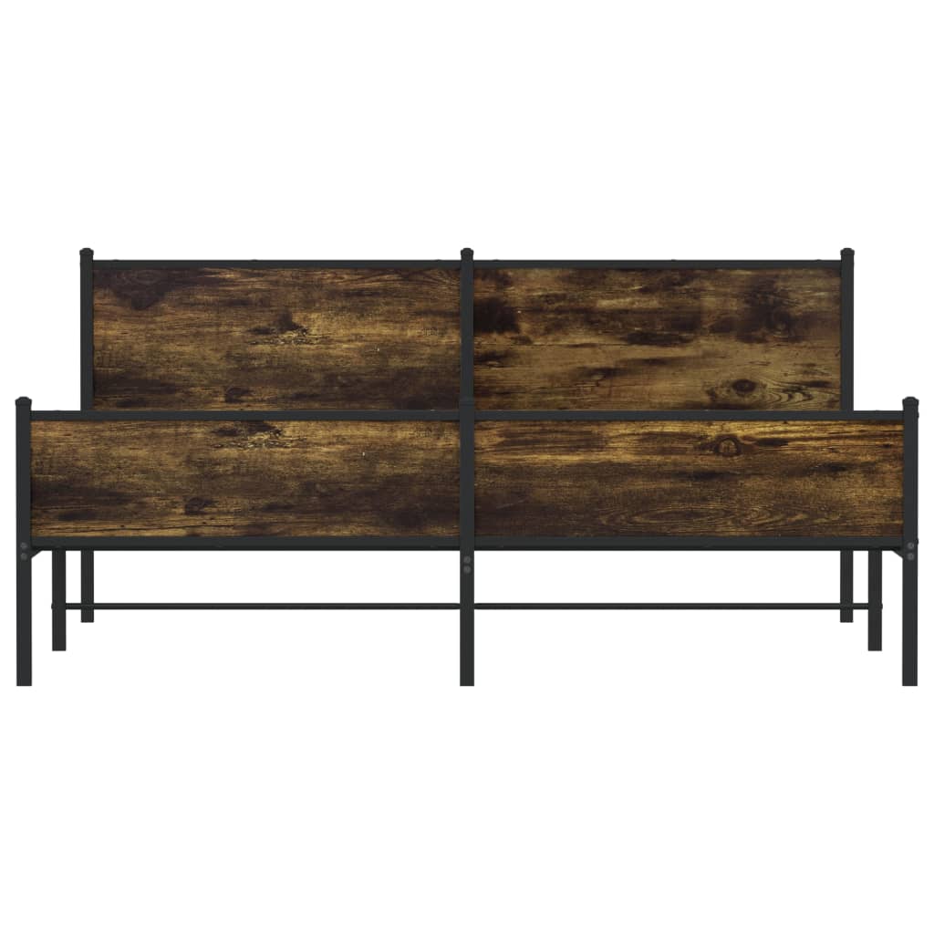 Bedframe zonder matras metaal gerookt eikenkleurig 160x200 cm