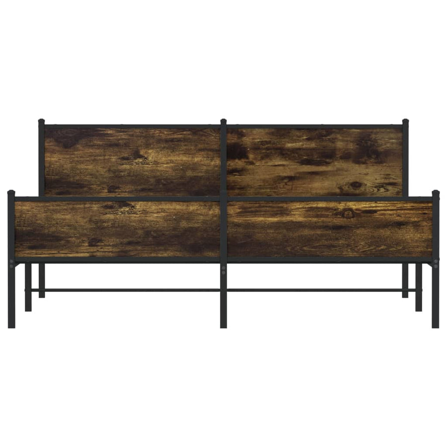Bedframe zonder matras metaal gerookt eikenkleurig 160x200 cm