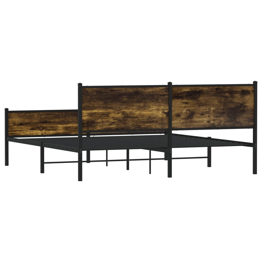 Bedframe zonder matras metaal gerookt eikenkleurig 160x200 cm