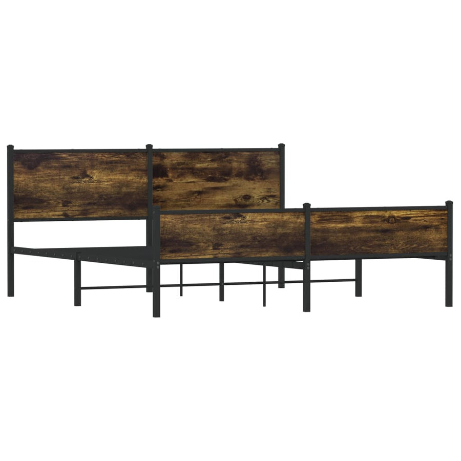 Bedframe zonder matras metaal gerookt eikenkleurig 180x200 cm