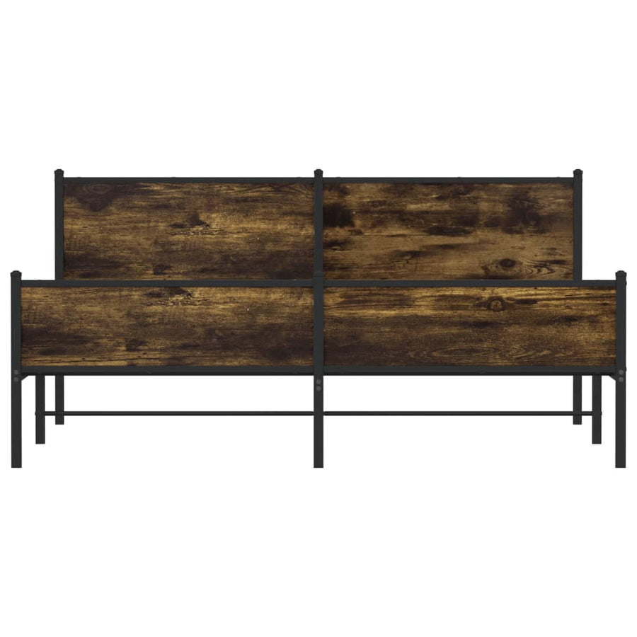Bedframe zonder matras metaal gerookt eikenkleurig 180x200 cm