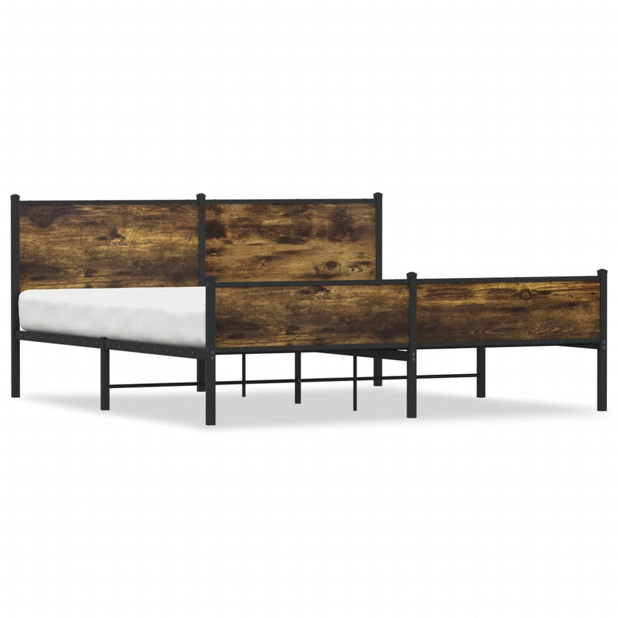 Bedframe zonder matras metaal gerookt eikenkleurig 180x200 cm