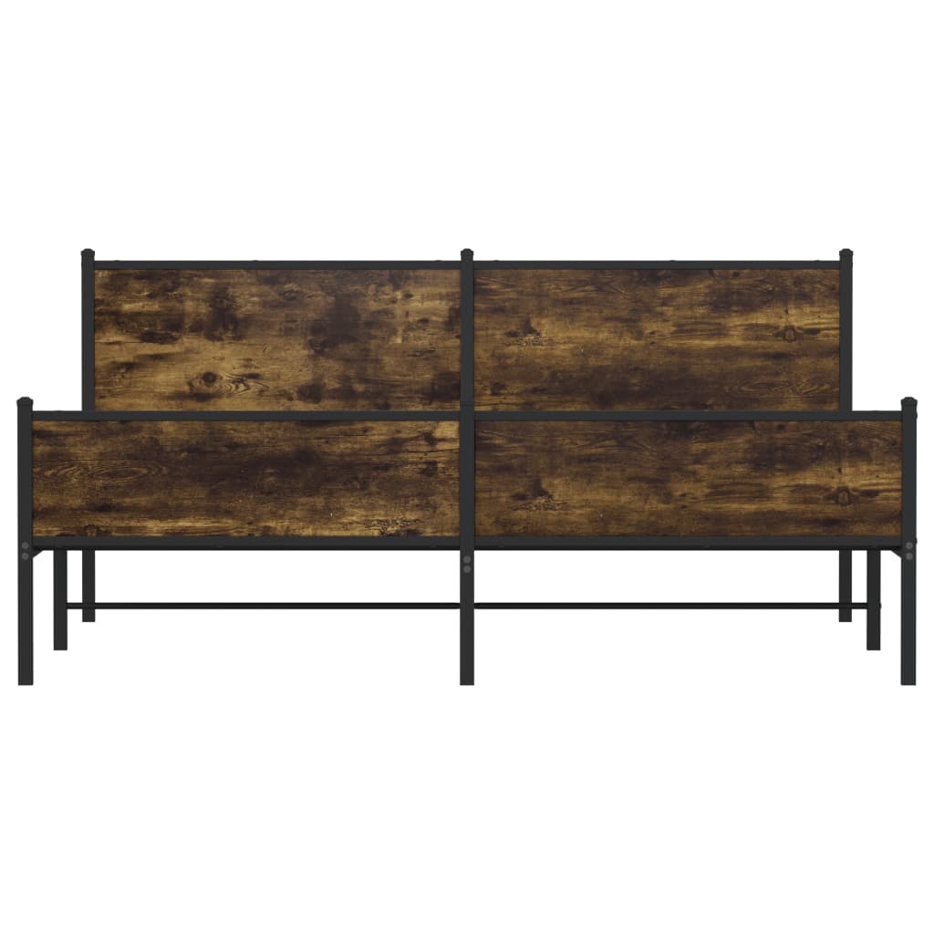 Bedframe zonder matras metaal gerookt eikenkleurig 193x203 cm