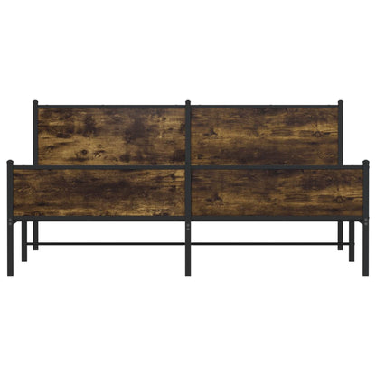 Bedframe zonder matras metaal gerookt eikenkleurig 193x203 cm