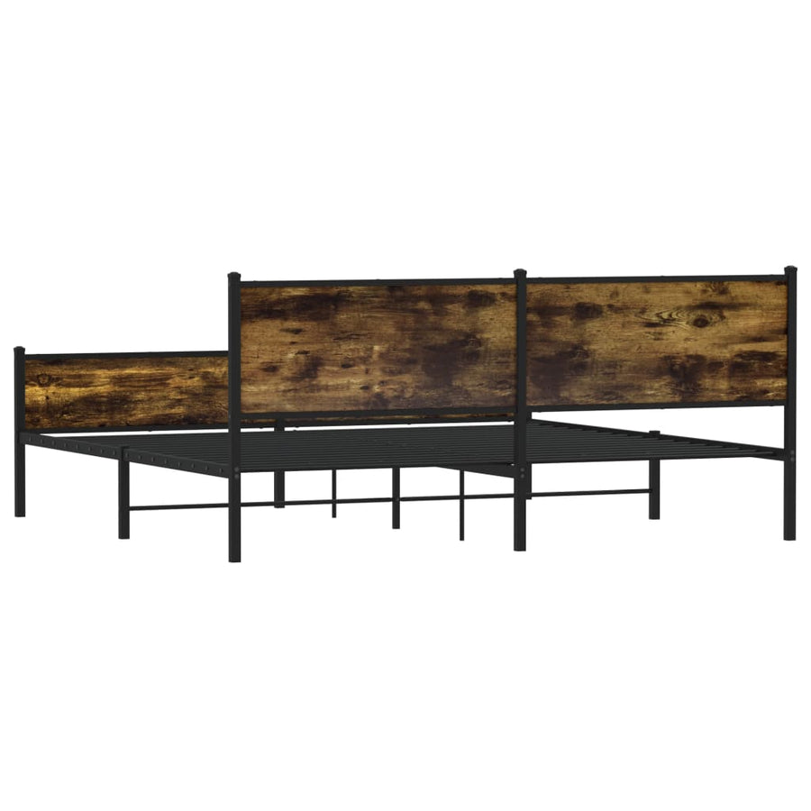 Bedframe zonder matras metaal gerookt eikenkleurig 193x203 cm