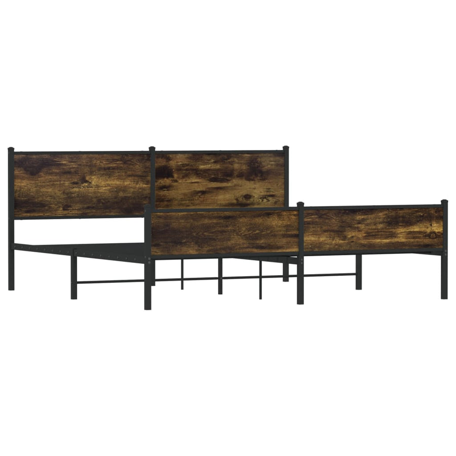 Bedframe zonder matras metaal gerookt eikenkleurig 200x200 cm