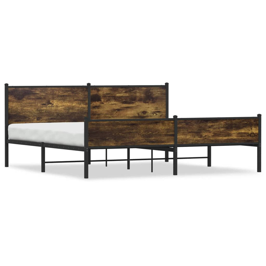 Bedframe zonder matras metaal gerookt eikenkleurig 200x200 cm
