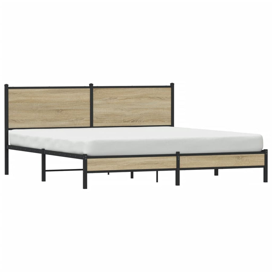 Bedframe zonder matras metaal sonoma eikenkleurig 180x200 cm
