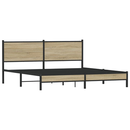 Bedframe zonder matras metaal sonoma eikenkleurig 183x213 cm