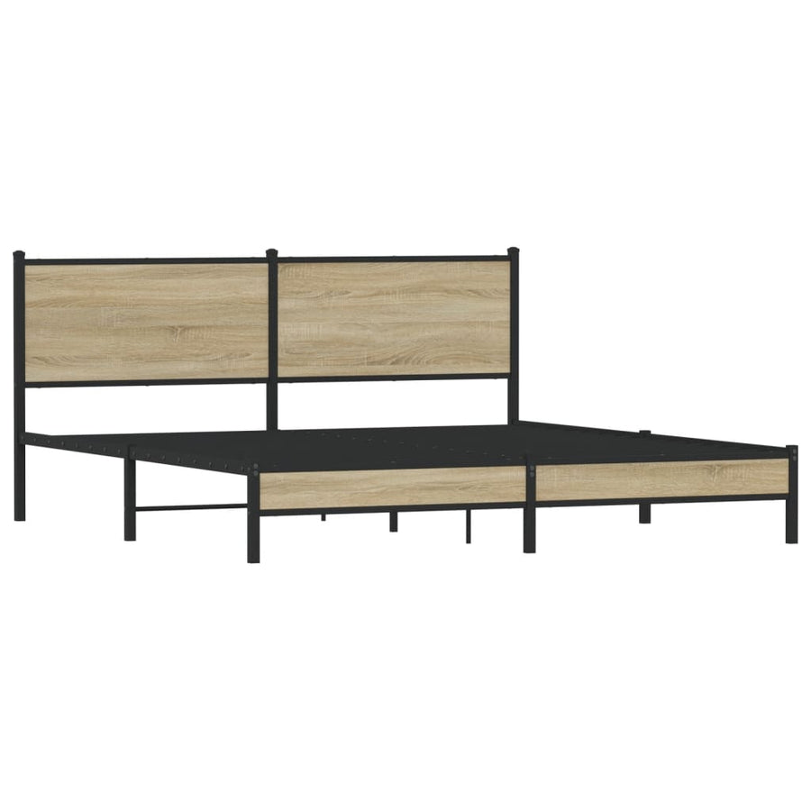 Bedframe zonder matras metaal sonoma eikenkleurig 183x213 cm