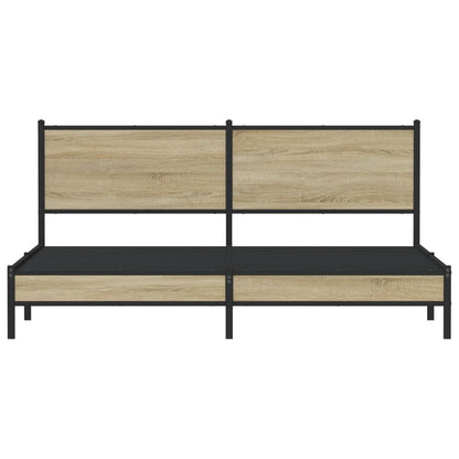Bedframe zonder matras metaal sonoma eikenkleurig 183x213 cm