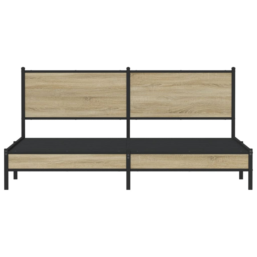 Bedframe zonder matras metaal sonoma eikenkleurig 183x213 cm