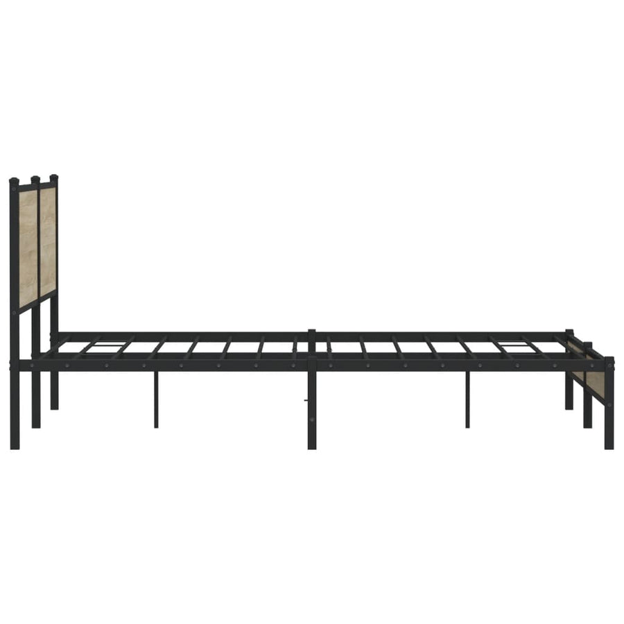 Bedframe zonder matras metaal sonoma eikenkleurig 183x213 cm
