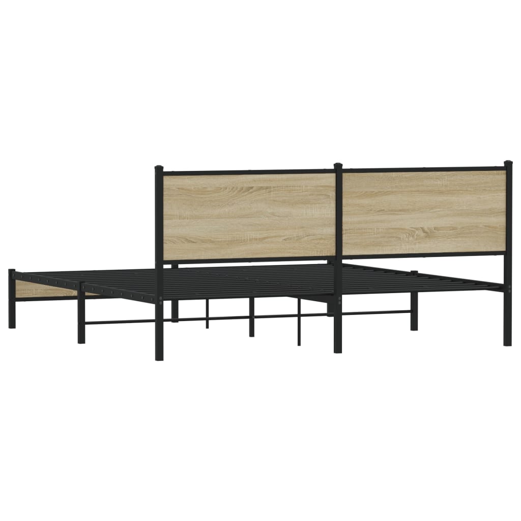 Bedframe zonder matras metaal sonoma eikenkleurig 183x213 cm
