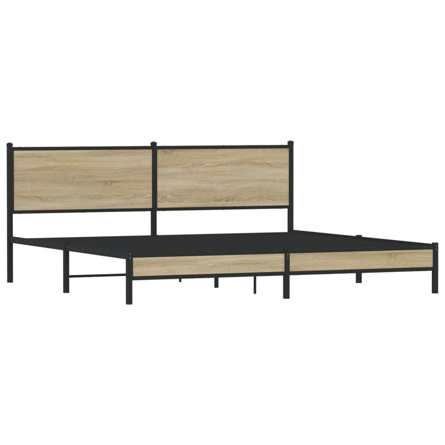 Bedframe zonder matras metaal sonoma eikenkleurig 193x203 cm