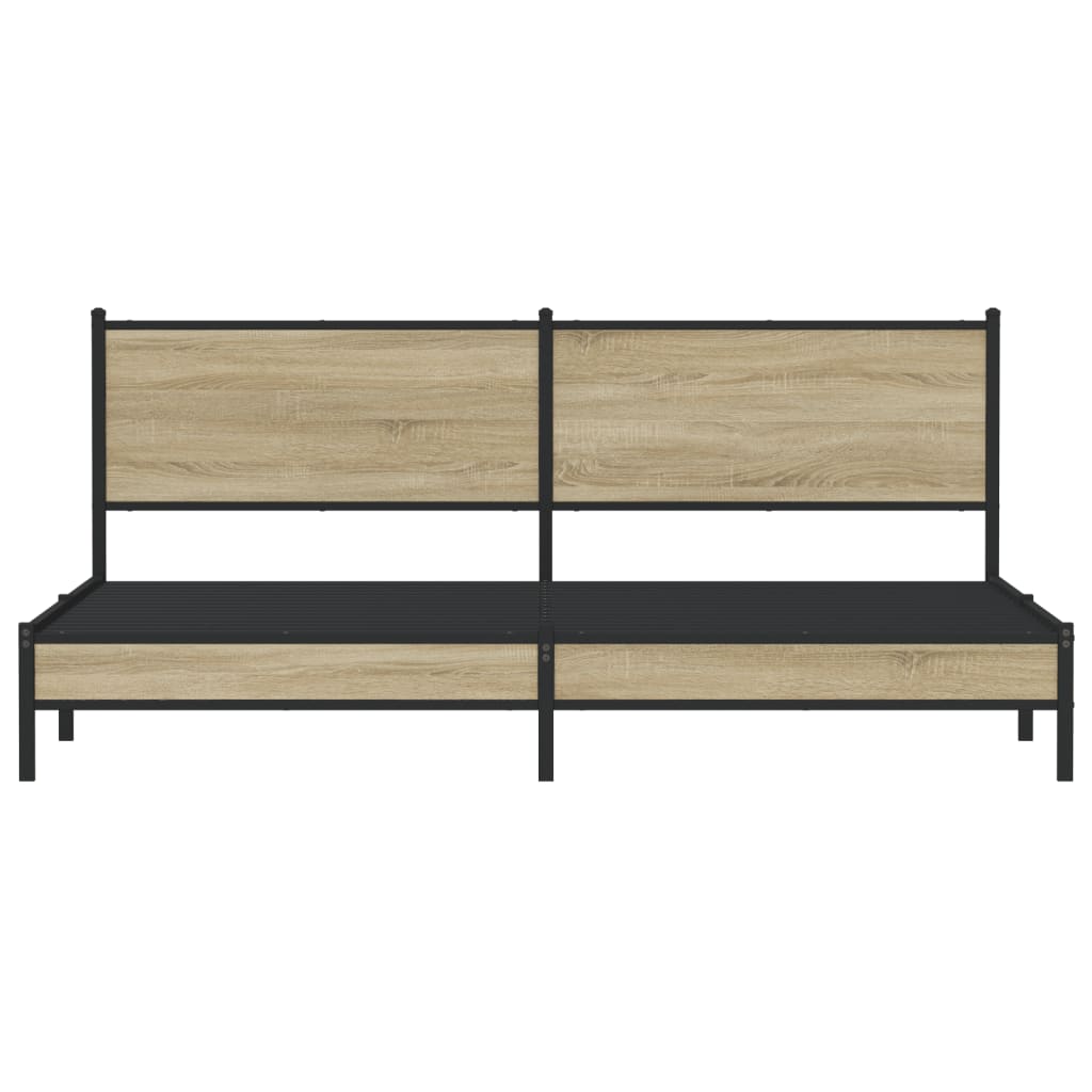 Bedframe zonder matras metaal sonoma eikenkleurig 193x203 cm