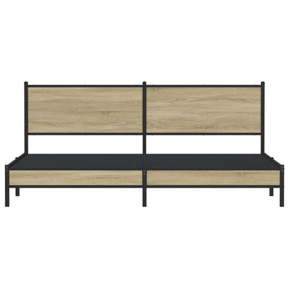 Bedframe zonder matras metaal sonoma eikenkleurig 193x203 cm