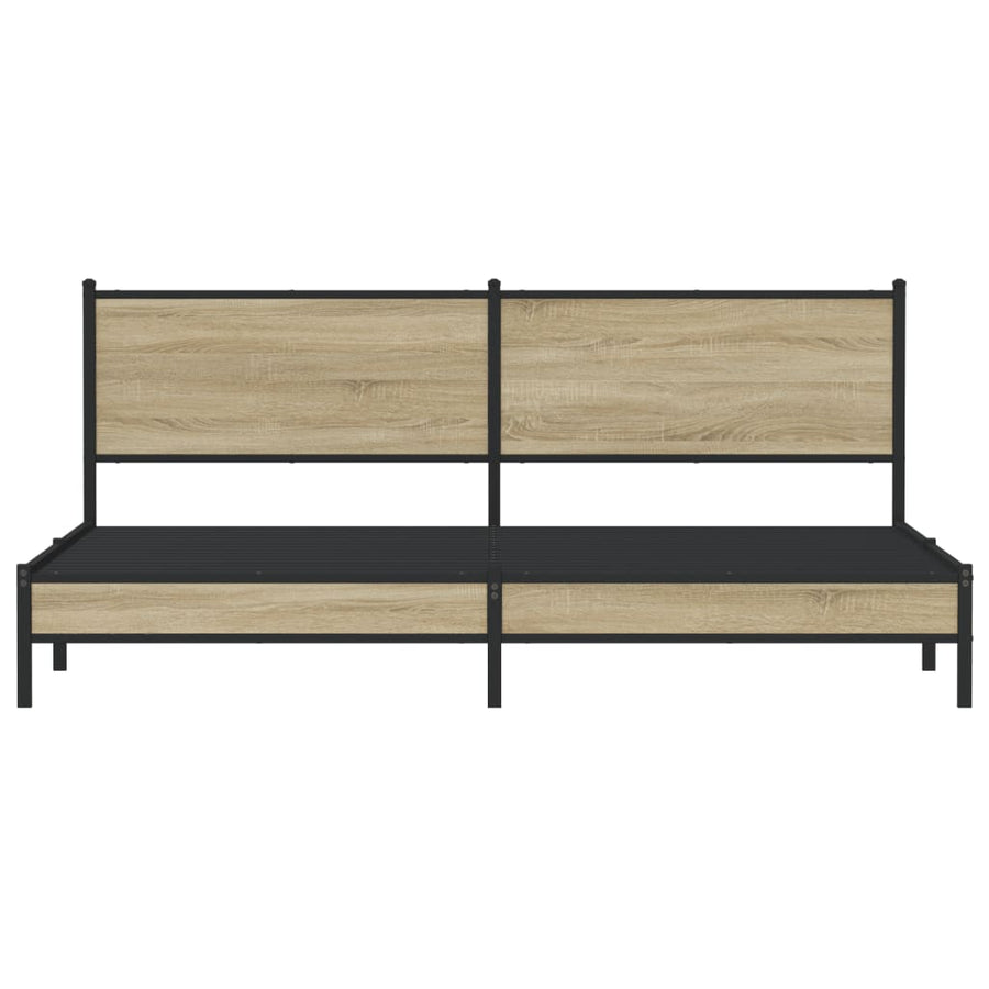 Bedframe zonder matras metaal sonoma eikenkleurig 193x203 cm