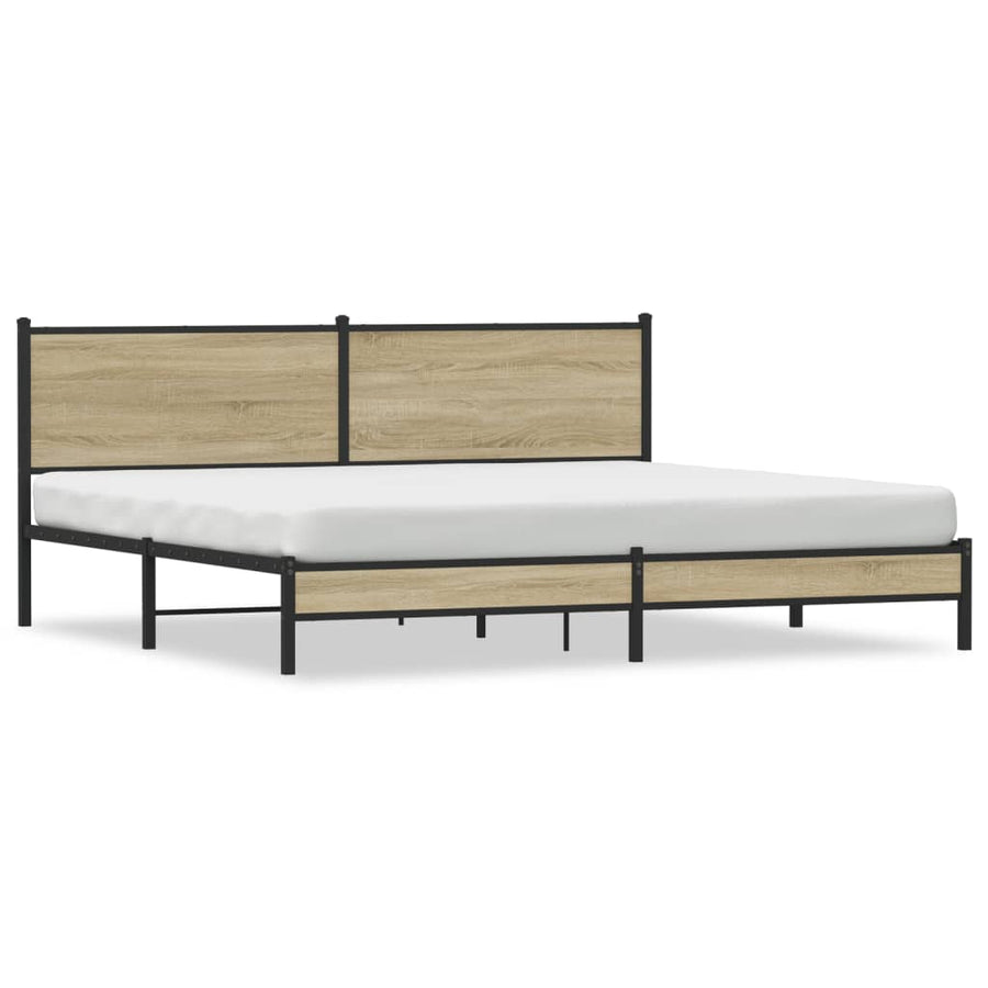 Bedframe zonder matras metaal sonoma eikenkleurig 193x203 cm