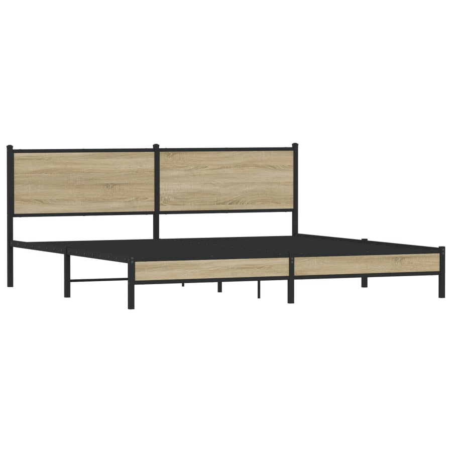 Bedframe zonder matras metaal sonoma eikenkleur 200x200 cm