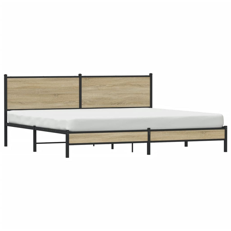Bedframe zonder matras metaal sonoma eikenkleur 200x200 cm