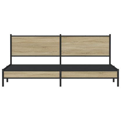 Bedframe zonder matras metaal sonoma eikenkleur 200x200 cm