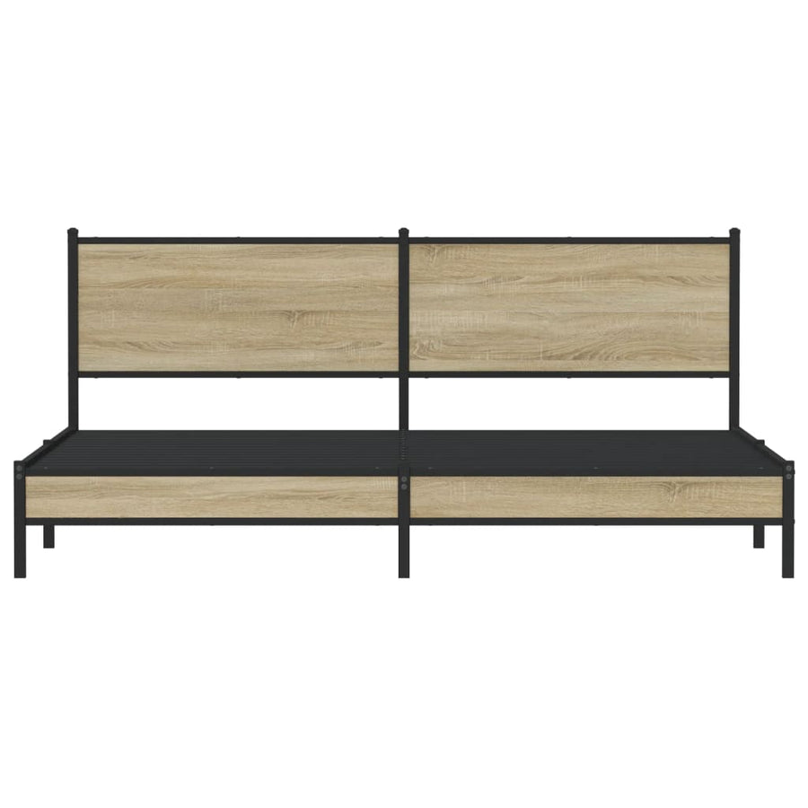 Bedframe zonder matras metaal sonoma eikenkleur 200x200 cm