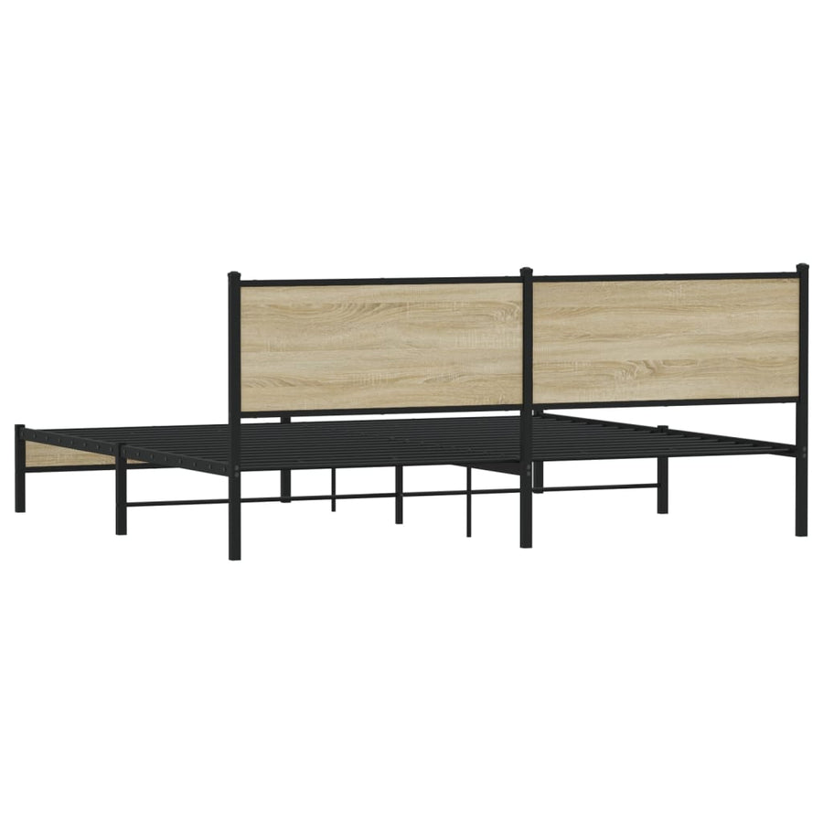 Bedframe zonder matras metaal sonoma eikenkleur 200x200 cm