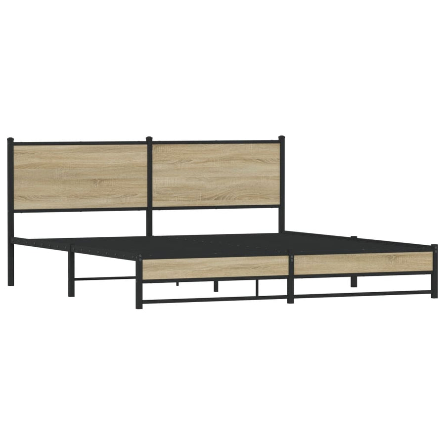 Bedframe zonder matras metaal sonoma eikenkleurig 180x200 cm